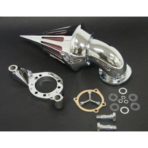 Freeshipping CHROME SPIKE AIR CLEANER FOR HARLEY CV CARB DELPHI BIG V-TWIN EFT BT SPORTSTER