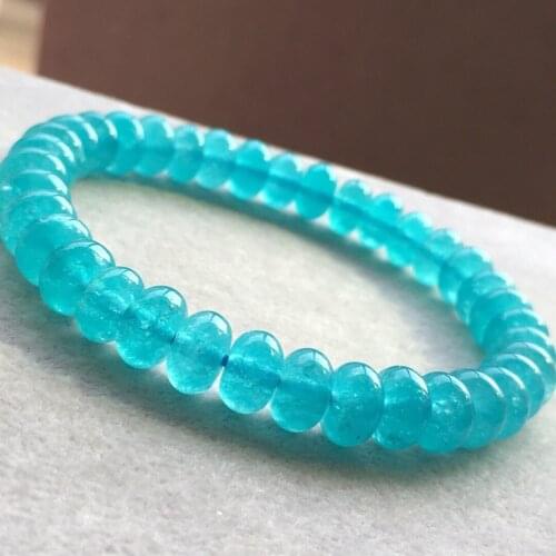 Genuine Natural Green Amazonite Abacus Beads Bracelet Jewelry Stretch Charm Women Lady Elastic Bracelets Drop Shipping