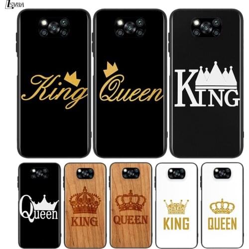 Black Cover The King and Queen for Xiaomi Mi Mix 3 A3 A2 A1 Poco M3 M2 C3 X3 X2 NFC F2 F1 CC9 CC9E Pro Phone Case
