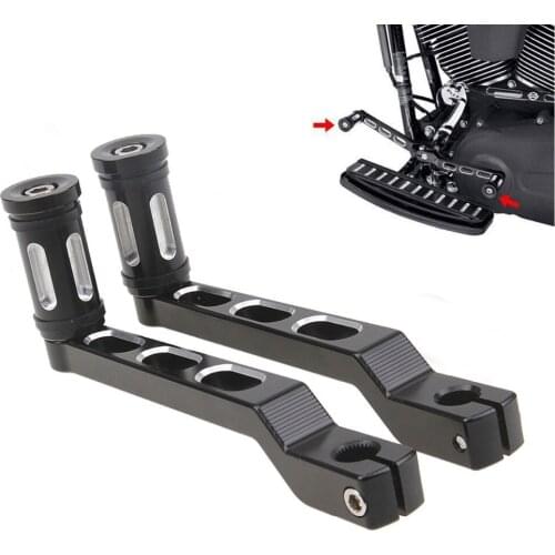 Black Aluminum Motorcycle Edge Cut Heel &Toe Shift Lever Shifter Peg Footrest Foot Pedals For Harley Softail Touring Trike