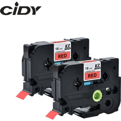 Cidy 2pcs Tz441 Tze 441 Tz-441 tze441 tz 441 Black on red Compatible Brother P-Touch Tze Label Tape Cartridge Printer Ribbon