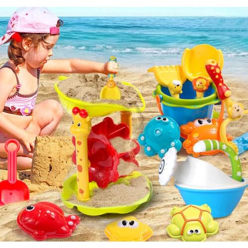 Childrens Beach Toys Baby Beach Game Toys Kids Hourglass Sandbox Set Toolbox Summer Beach Toys Play Sand Water Games