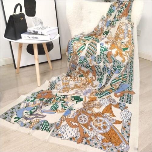 Designer Winter Scarf Women Cashmere Large Scarf Shawl Wrap 200 100"Jungle Love "