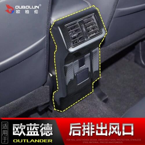 For Mitsubishi Outlander 2019 2020 High-quality ABS Carbon fiber Rear air conditioner air outlet anti kick plate Car styling