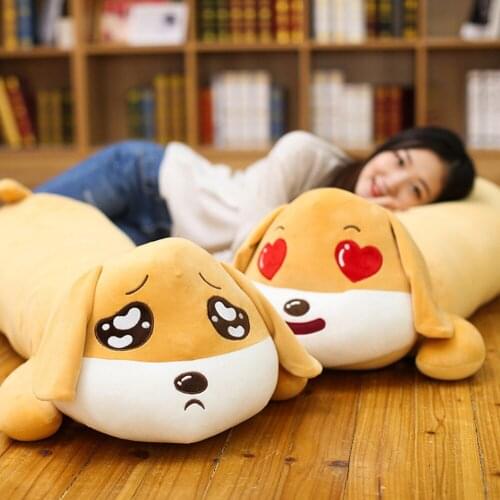 Fancytrader Giant Lying Dog Pillow Toys Soft Stuffed Cute Animals Expression Dog Doll 100cm 39inch