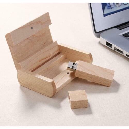 3.0 wooden maple usb with box custom logo memory flash stick pen drive (Name.wishes texts.free engraving)
