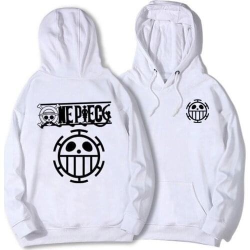 One Piece Anime Hoodie Men Print Trafalgar Law Streetwear Cotton Hooded Sweatshirts Women Men Winter Warm Fleece Pullovers