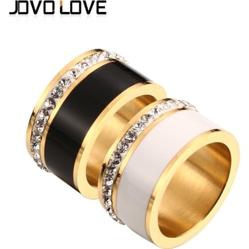 MSX Luxury Black White Ceramic Rings Female Fashion Love Promise Rings Engagement Wedding Bridal Stainless Steel Rings For Women