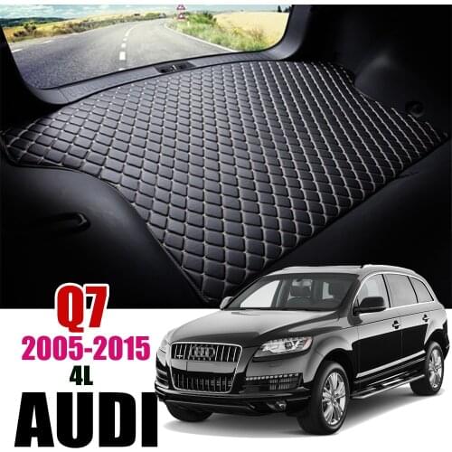 Leather Car Trunk Mat Liner Pad Cargo Pad Carpet For Audi Q7 4L 2005-2015 Trunk Boot Mat Tail Cargo Liners 2009 2010 2011 2012