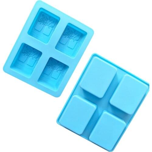 4 cavity square soap tree mold silicone handmade soap mold cold handmade mold DIY happiness tree aromatherapy mold