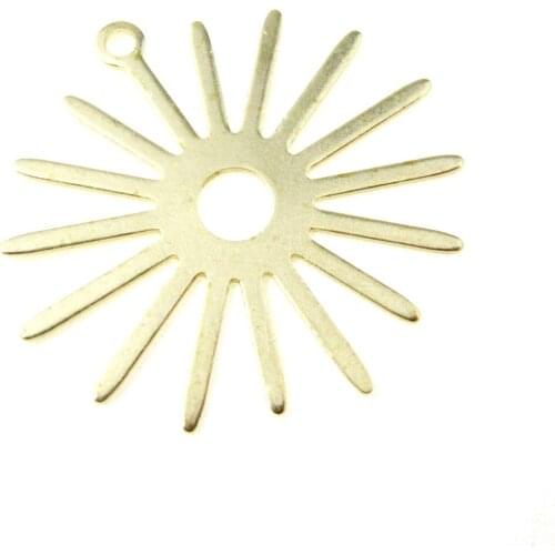 Brass sun charm Brass earring finding 28x27x0.7mm Brass flower pendant -6pcs R1507