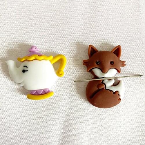 Fox Teapot Needle Minder Magnetic for Cross Stitch, Needle Nanny Magnet for Embroidery, Needlework
