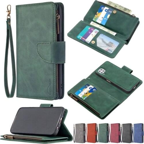 Magnetic Leather Zipper Wallet Case For Huawei P40 Pro Purse Card Holder Cover For Huawei P40 P30 Lite Phone Cases Coque Etui