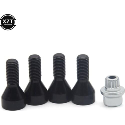 M12x1.5 Wheel Lock Set Black Lug Bolts For BMW 128i 135i 318i 323i325i328i330i335i525i528i530i535i540i545i 550i 650i735i740i
