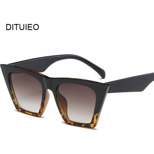 Fashion Vintage Ladies Oversized Cat Eye Sunglasses Women Brand Designer Luxury Mirror Blue Sun Glasses For Female Oculos