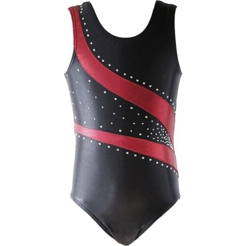 4-14Y Baby Girls Ballet Dance Gymnastics Vest Ballet Dancewear Bodysuit Sleeveless Striped Training Costume