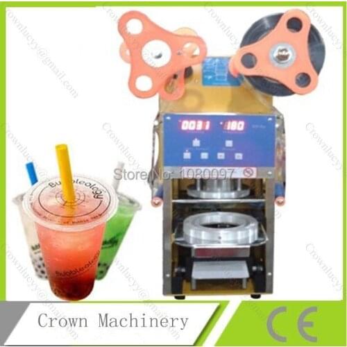 Full automatic and stainless steel plastic cup sealing machine with counter