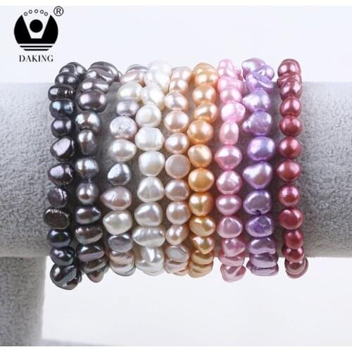 Baroque Shape Freshwater Pearl Charm bracelet