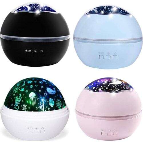 Star Projector Light, Night Lamp Romantic Rotating Sea Animals Star Moon Cover Projector Night Lighting For Children Adults Bedr