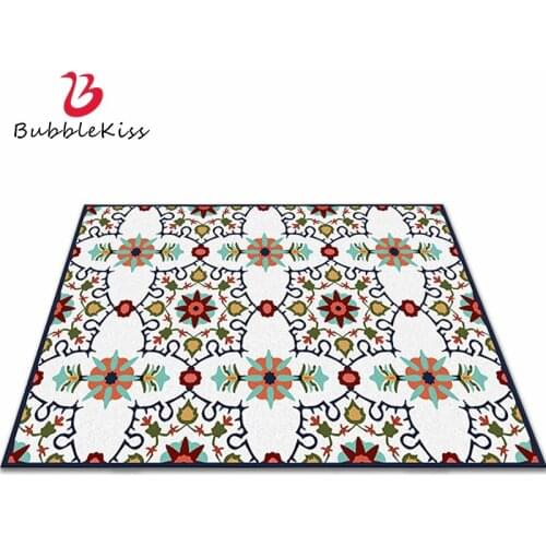 Bubble Kiss Bohemian Style Rugs And Carpets For Living Room Retro Printed Pattern Decor Floor Mat Kids Room Bedside Non-Slip Pad