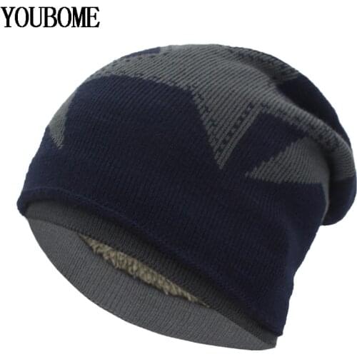 YOUBOME Skullies Beanies Winter Hats For Men Knitted Hat Women Mask Male Hat Baggy Warm Bonnet Gorras Knitting Beanie Hat Caps