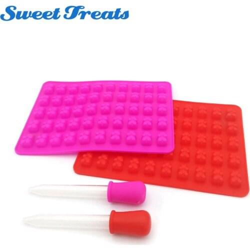 Sweettreats 50 Cavity Silicone Gummy Bear Chocolate Mold Candy Maker Ice Tray Jelly Moulds