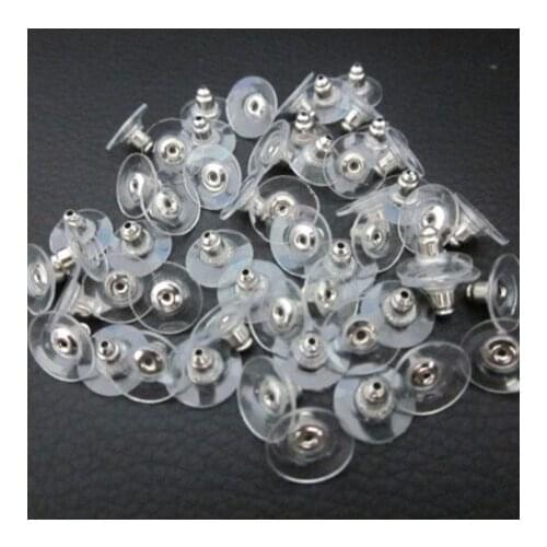 200 pcs Silicon Stud Earring Back Stoppers Ear Post Nuts Jewelry Findings And Components Gold and Silver Color X3R8C