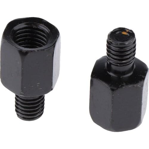 Scooter Motorcycle Rearview Side Mirror RH 10mm - RH 8mm Adapter Black