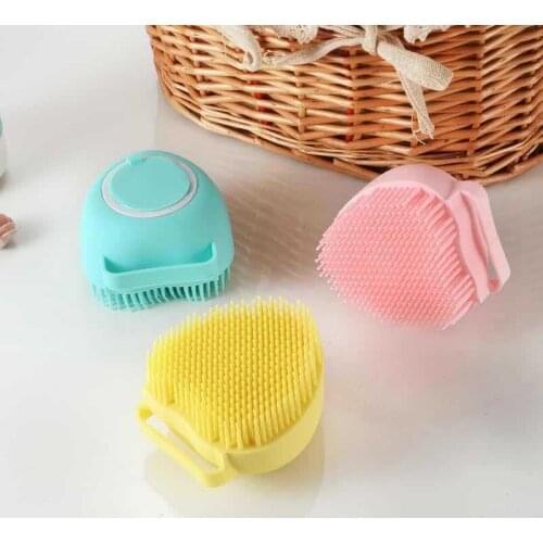 Pet Dog Shampoo Brush 2.7oz/80ml Cat Massage Comb Grooming Scrubber Brush for Bathing Short Hair Soft Silicone Rubber Brushes