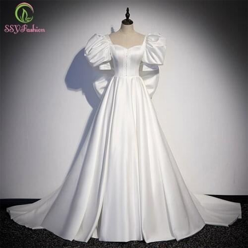 SSYFashion Satin Wedding Dresses