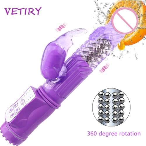G-spot Dildo Rabbit Vibrator Sex Toys for Women Penis Vibrator Clitoris Stimulate Rotating Bead Female Masturbation Sex Products
