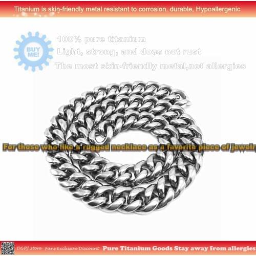 Second largest width titanium mens necklaces in the world 13.5 mm Length 60 cm only 145 g weight