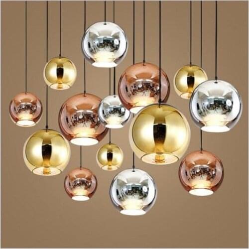 Mirror Glass Ball Pendant Lamp Dixon Chandelier Ceiling Light Fixture New Chrome For Dinning Room Home Decor PA0270
