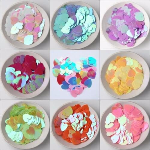 300pcs/Lot 17mm Love heart Large Sequins Paillettes Wedding Craft for Women Diy Clothing Sewing Accessories,Heart Loose Sequin