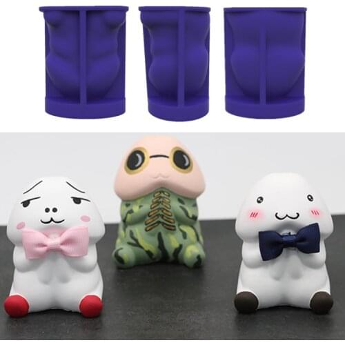 3D Toy Cute Epoxy Resin Mold Ornaments Home Decorations Casting Silicone Mould DIY Crafts Plaster Candle Mold
