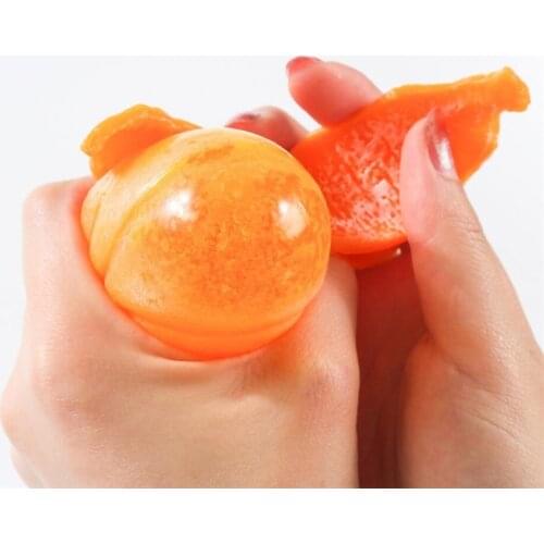 45BF TPR Bounce Toy Interactive Toy with Simulation Orange Peel Sensory Squeeze Orange for Party Pinch Practical Joke Toy