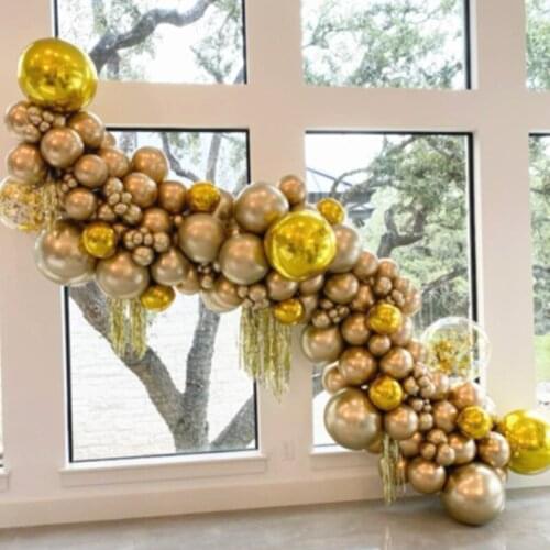 50pcs 5"10"12" Chrome Metallic Latex Ballon Gold Round Metal Balloons Birthday Party Inflate Air Globos Wedding Decor Supplies