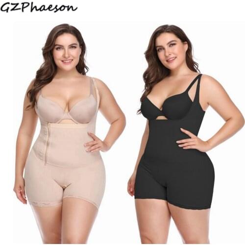 6XL Women Girdle Full Body Shaper Bodysuit Butt Lifter Shapewear Zipper Modeling Belt Postpartum Recovery Slimming Corset Fajas