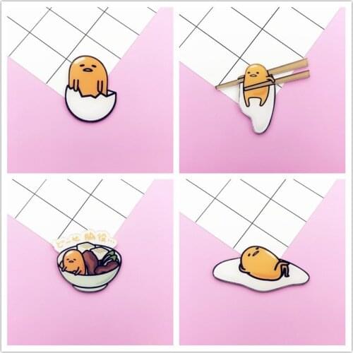 1 PCS Cartoon Yellow Egg doll Icons Acrylic Badges for Backpack Badges Female Clothes Plastic Badge Kawaii Pin brooch Badge