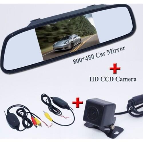 Factory Price 5" TFT LCD Car Rear View Backup Monitor Wireless sender/receiver + Parking Night Vision Reverse Camera Kit