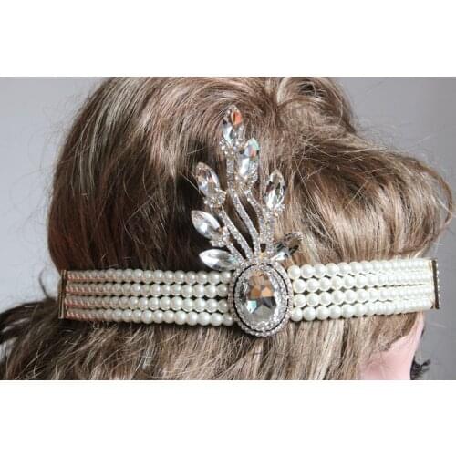 Free Shipping 5pcs/lot Gatsby Headband Gatsby Crown Rhinestone Connector Bridal Jewelry Bikini Connector Invitation RC050803