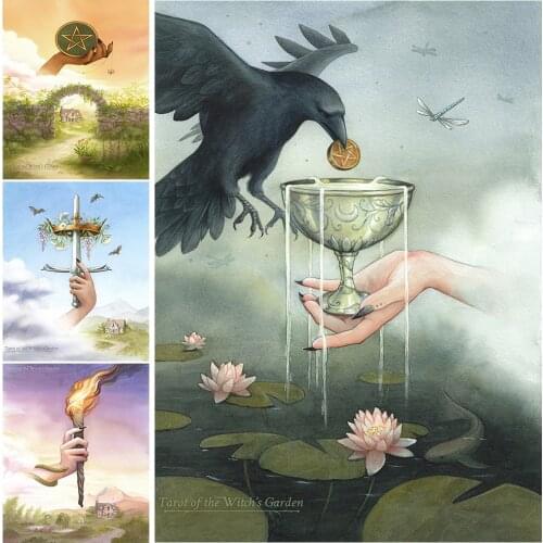 Cups,Pentacles,Swords,Wands Tarot Card Divination Art Poster And Print Decorative Wall Art Canvas Painting For Living Room