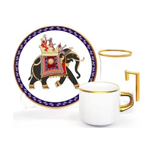 Drop Focus Handled Tea & Coffee Set 18 pieces Elephant