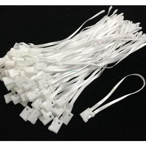 1000pcs/Bag Silk Ribbon Tag Seal hanging rope loop lock apparel fasion tag, stringing price hangtag riband cord lace
