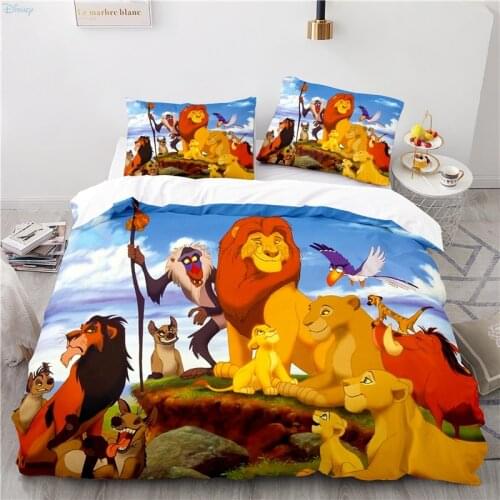 Cartoon Disney Simba The King Lion Bedding Sets 3d Duvet Cover Set Pillowcase Twin Full Queen King Size Bed Linen Dropshipping