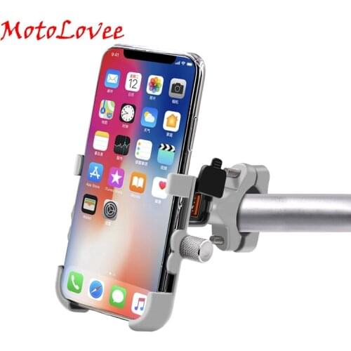 MotoLovee Motorcycle Phone Holder With USB Power Charger Mobile Cell Phone Mount Motorbike Mountain Bike Holder Moto Accessories
