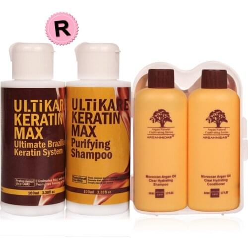 Hot Sale Brazilian Keratin 12% Formalin 100ml Hair Treatment+One Piece 100ml Purifying Shampoo with Free Small Gifts