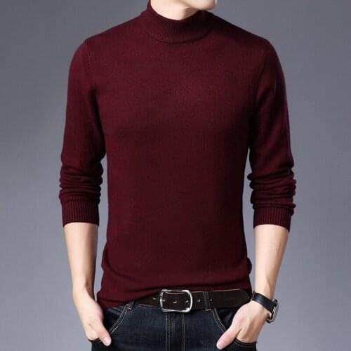 2020 Autumn Winter Warm Turtleneck Sweater Men Knitted Sweaters Mens Brand Slim Fit Sweaters Male Solid Color Sweater Knitwear