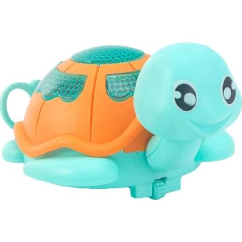 Pool Float Bath Toy Wind-Up Clockwork Pull String Moving Turtle LED Light Up Bathtub Animal Toys for Boys Girls Random Y4UD