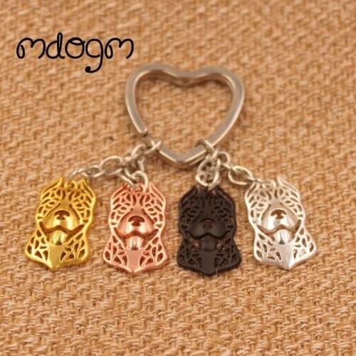 4 Colors Pit Bull Cute Dog Animal Purse Handbag Charm Handmade Metal Pendant Keychain For Bag Car Women Men Key Ring Love K058